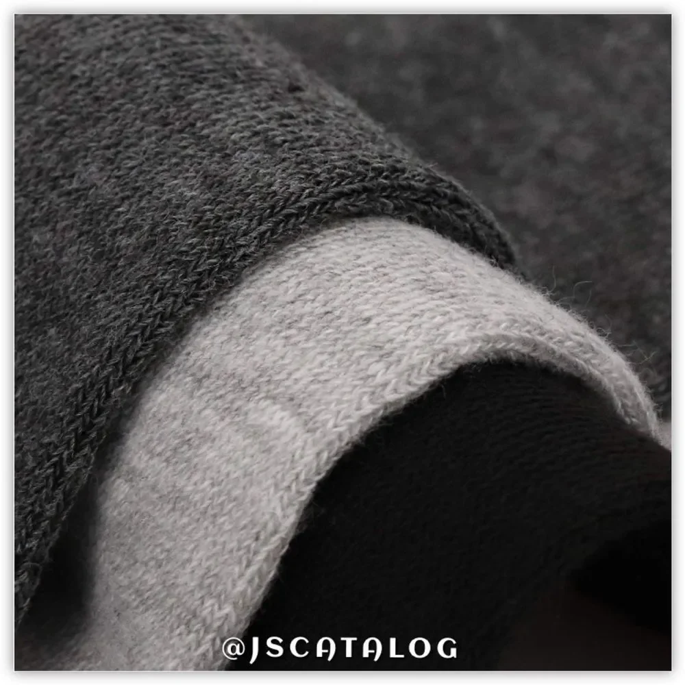 Solid Light Grey Cotton Thigh High Socks